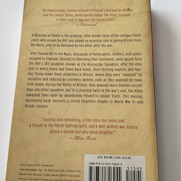 A QUESTION OF HONOR The KOSCIUSKO SQUADRON Forgotten Heroes of World War 2 - Picture 3 of 3